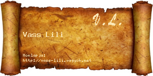 Vass Lili névjegykártya